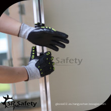 SRSAFETY negro nitrilo recubierto Guantes de trabajo anti-corte / guantes de impacto / guantes de alto impacto